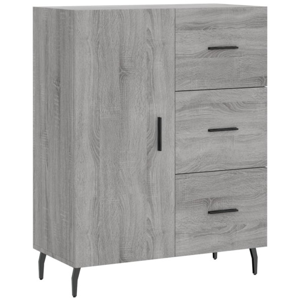 Aparador de madera de ingeniería gris Sonoma 69.5x34x90 cm M 2