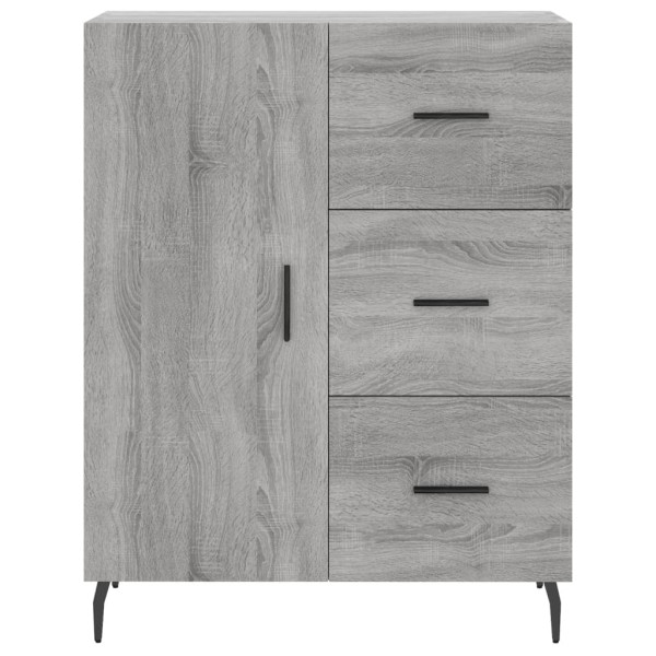 Aparador de madera de ingeniería gris Sonoma 69.5x34x90 cm M 5