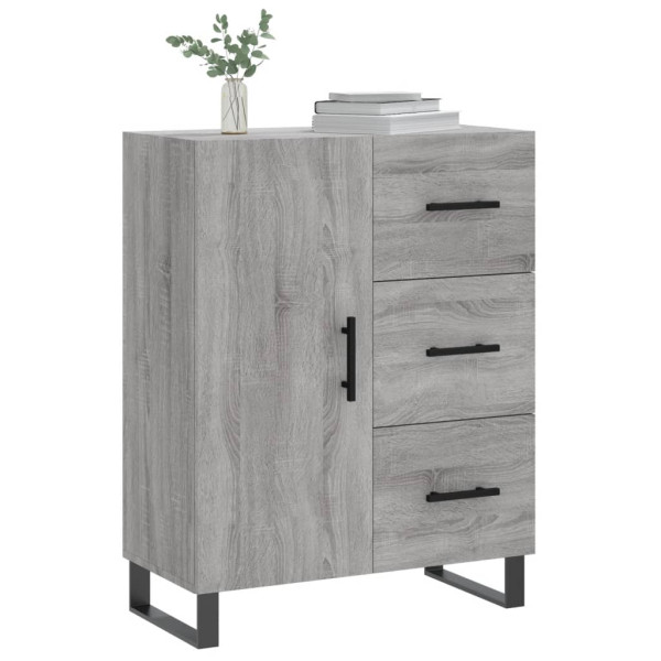 Aparador de madera de ingeniería gris Sonoma 69.5x34x90 cm M 3
