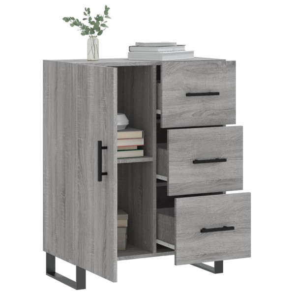 Aparador de madera de ingeniería gris Sonoma 69.5x34x90 cm M 4