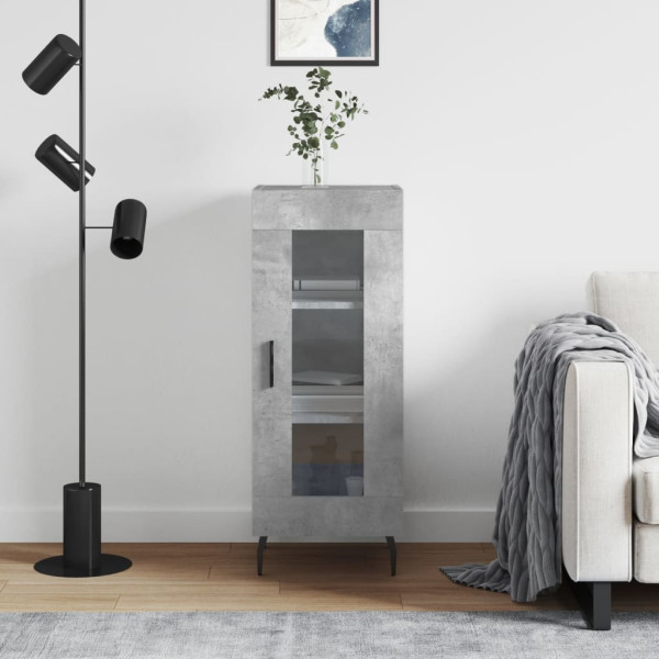 Aparador de madera contrachapada gris hormigón 34.5x34x90 cm D