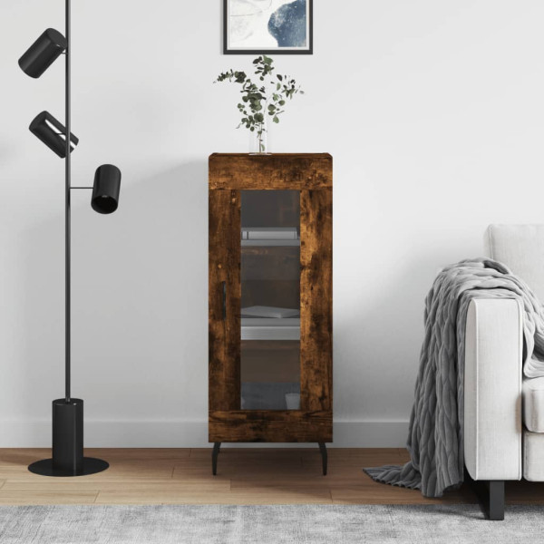 Aparador madera de ingeniería roble ahumado 34.5x34x90 cm D