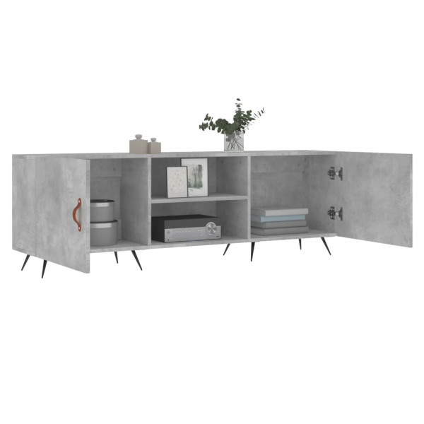 Mueble de TV madera de ingeniería gris hormigón 150x30x50 cm M 4