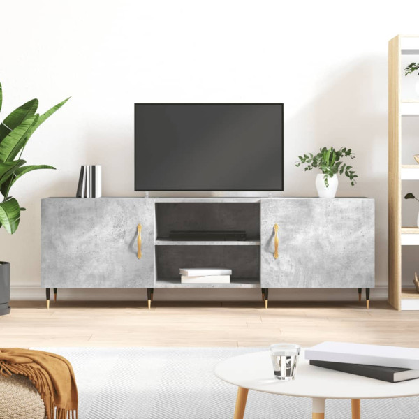 Mueble de TV madera de ingeniería gris hormigón 150x30x50 cm D