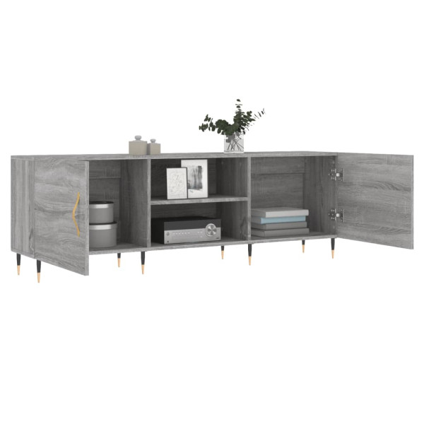 Mueble para TV madera de ingeniería gris Sonoma 150x30x50 cm M 4