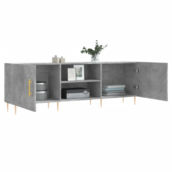 Mueble de TV madera de ingeniería gris hormigón 150x30x50 cm M 4