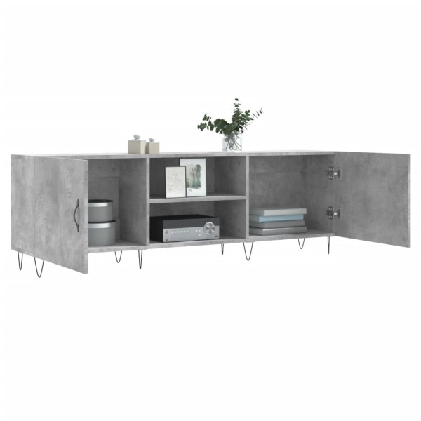 Mueble de TV madera de ingeniería gris hormigón 150x30x50 cm M 4