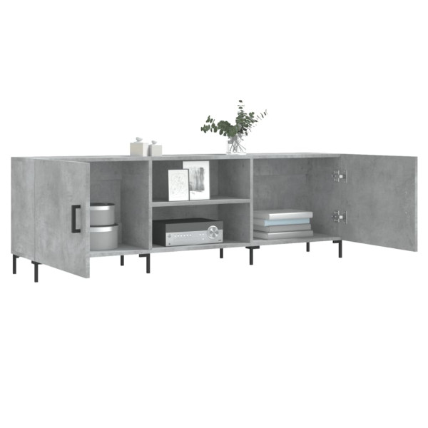 Mueble de TV madera de ingeniería gris hormigón 150x30x50 cm M 4