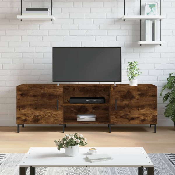 Mueble de TV madera de ingeniería roble ahumado 150x30x50 cm D