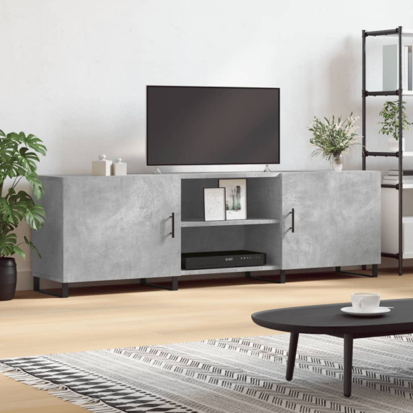 Mueble de TV madera de ingeniería gris hormigón 150x30x50 cm D