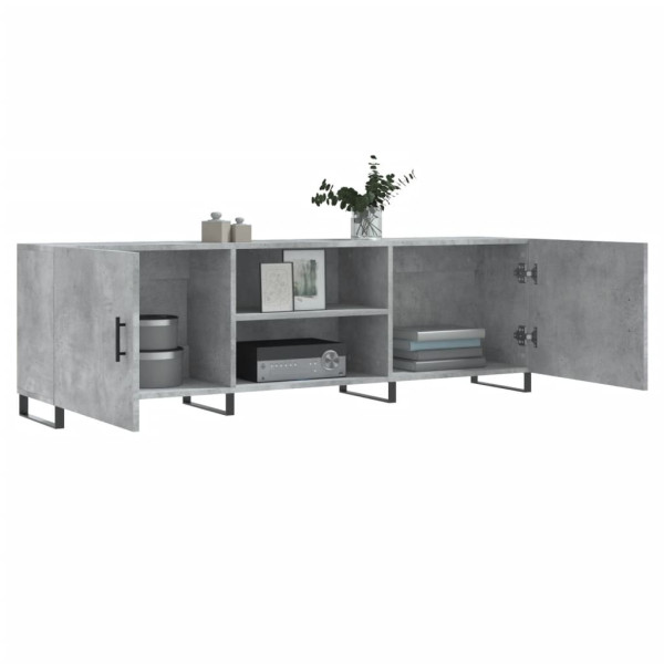 Mueble de TV madera de ingeniería gris hormigón 150x30x50 cm M 4