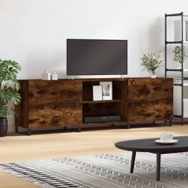 Mueble de TV madera de ingeniería roble ahumado 150x30x50 cm D