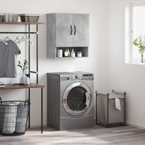 Armario de pared madera de ingeniería gris hormigón 60x31x70 cm D