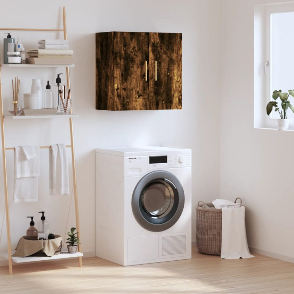 Armario de pared madera de ingeniería roble ahumado 60x31x60 cm D