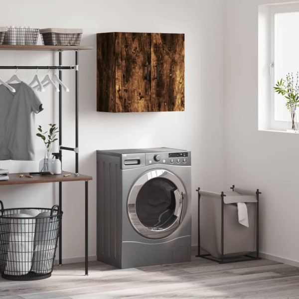 Armario de pared madera de ingeniería roble ahumado 60x31x60 cm D