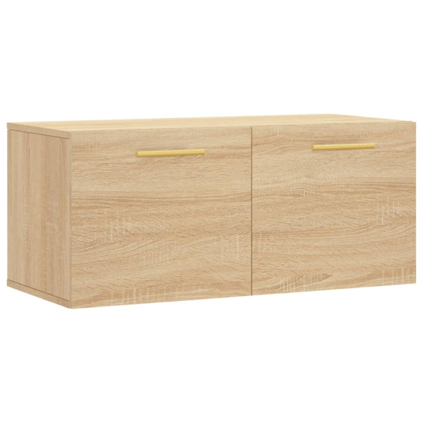 Armario de pared madera ingeniería roble Sonoma 80x36.5x35 cm M 2