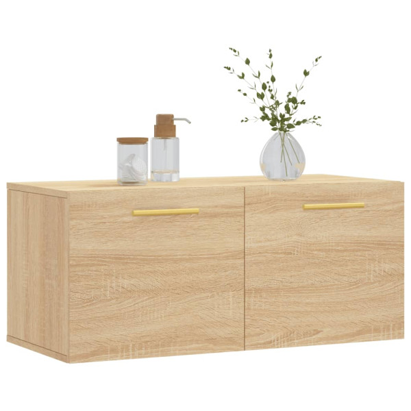 Armario de pared madera ingeniería roble Sonoma 80x36.5x35 cm M 3