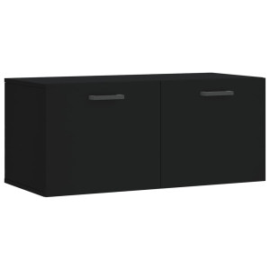 Armario de pared madera de ingeniería negro 80x36.5x35 cm H