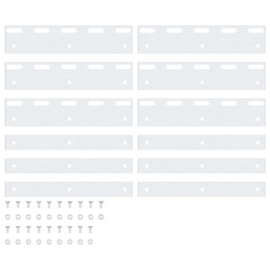 Placas de fixação 6 pcs 20 cm aço inoxidável prateado H