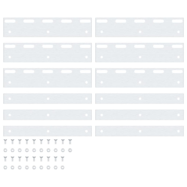 Placas de fixação 6 pcs 20 cm aço inoxidável prateado M 2