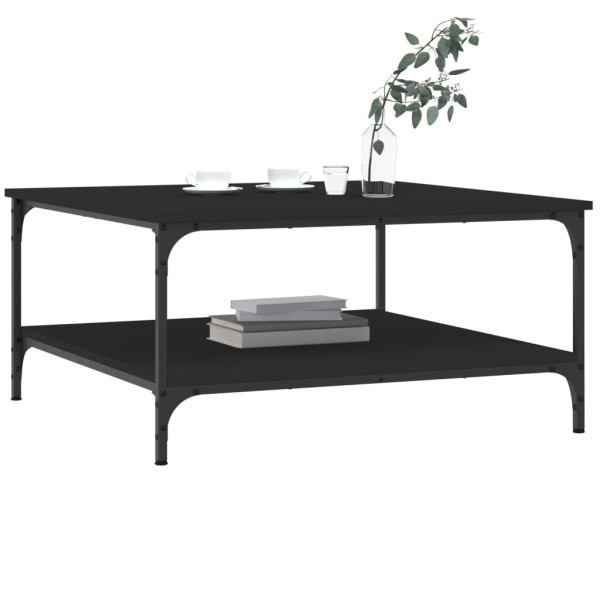 Mesa de centro madera de ingeniería negro 80x80x40 cm M 3