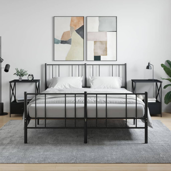 Mesitas de noche 2 uds madera de ingeniería negro 50x41x65 cm D