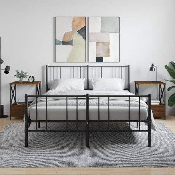 Mesitas noche 2 uds madera ingeniería marrón roble 50x41x65 cm D