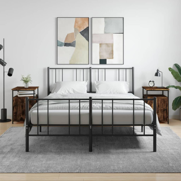 Mesitas noche 2 uds madera contrachapada roble humo 40x42x60 cm D