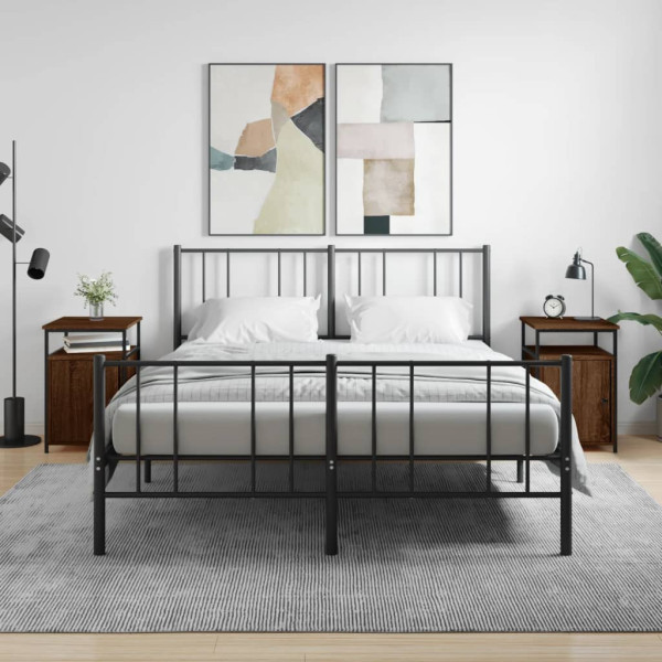 Mesitas de noche 2 uds contrachapada roble marrón 40x42x60 cm D