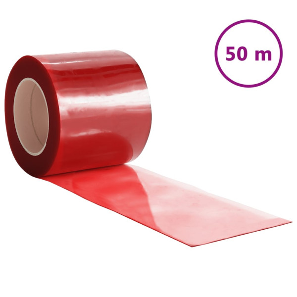Cortina de porta 200 mm x 1.6 mm 50 m PVC vermelho M 2