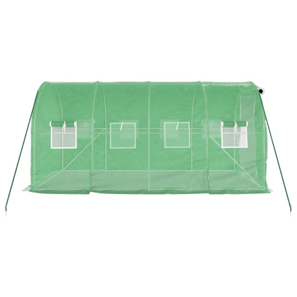 Invernadero con estructura de acero verde 8 m² 4x2x2 m M 5