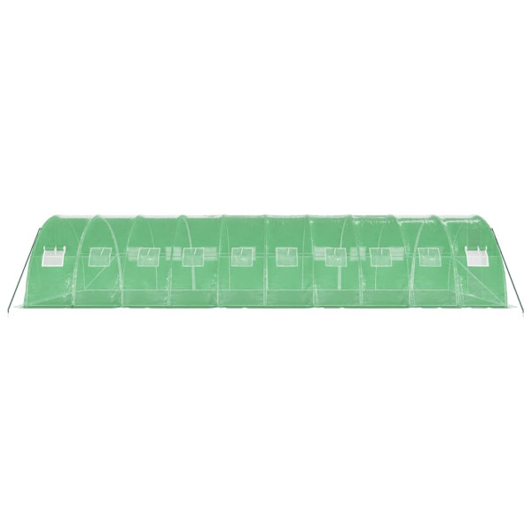 Invernadero con estructura de acero verde 40 m² 10x4x2 m M 5