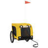 Reboque bicicleta p/ animais tecido oxford/ferro amarelo/preto 2