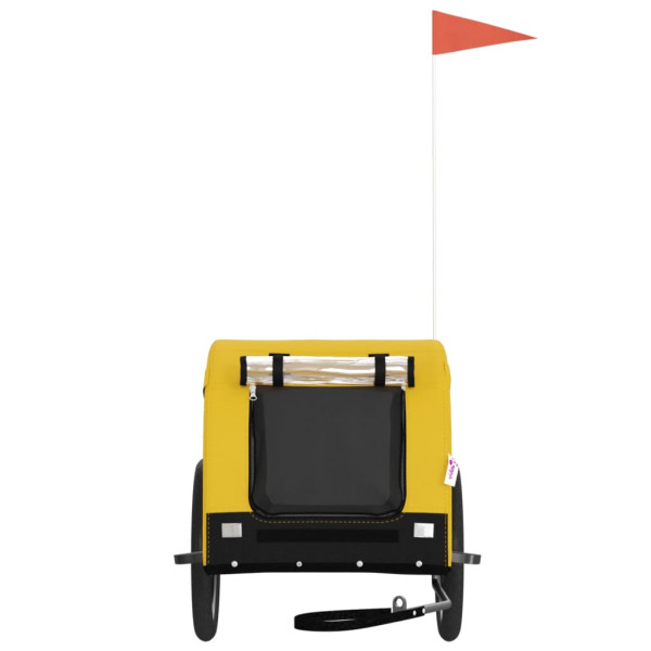 Reboque bicicleta p/ animais tecido oxford/ferro amarelo/preto M 3