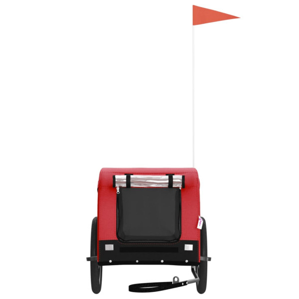 Remolque de bicicleta para perros hierro tela Oxford rojo negro M 3