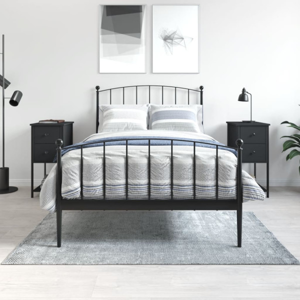 Mesitas de noche 2 uds madera de ingeniería negro 32x42x70 cm D