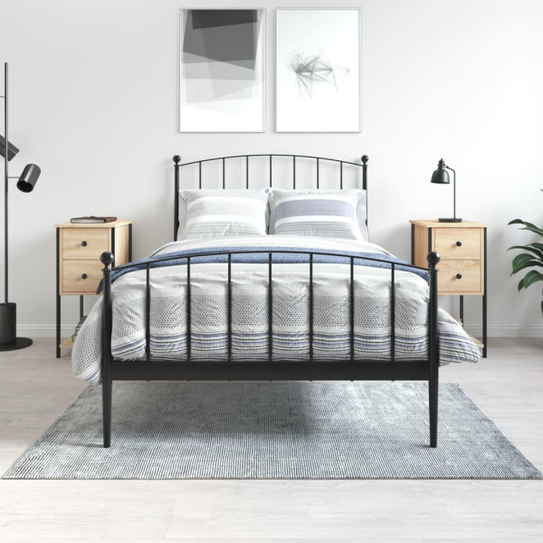 Mesitas noche 2 uds madera ingeniería roble Sonoma 32x42x70 cm D