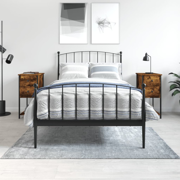 Mesitas noche 2 uds madera ingeniería roble ahumado 32x42x70 cm D