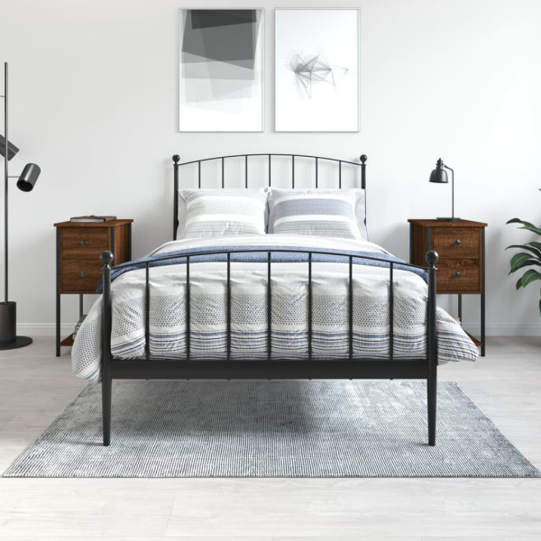 Mesitas noche 2 uds madera ingeniería marrón roble 32x42x70 cm D