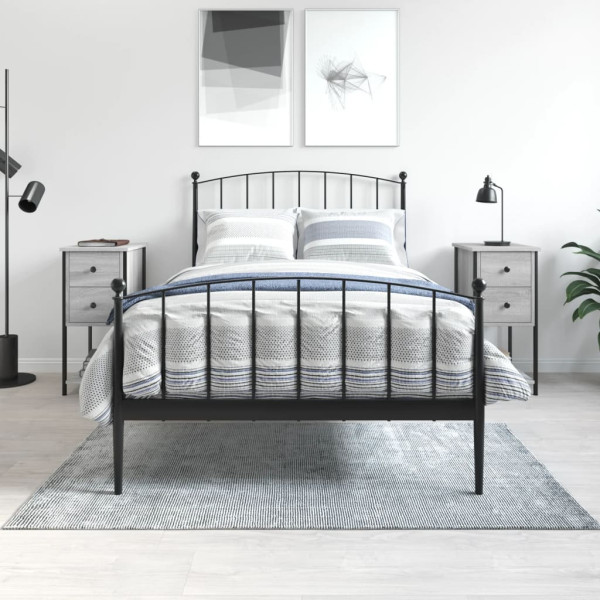 Mesitas de noche 2 uds madera de ingeniería gris 32x42x70 cm D