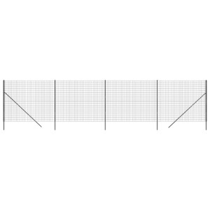 Cerca de malha de arame 1.6x10 m aço galvanizado antracite H