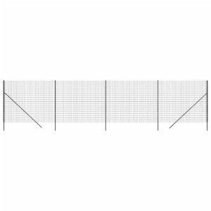 Cerca de alambre de acero galvanizado gris antracita 1.4x10 m H