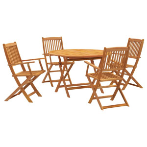 Conjunto de jantar p/ jardim 5 pcs madeira de acácia maciça H