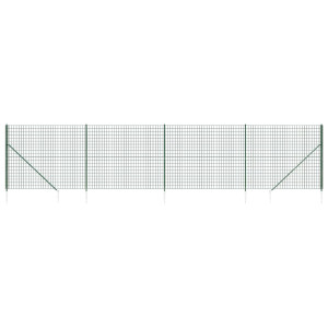 Cerca de alambre con pinchos de anclaje verde 2x10 m H