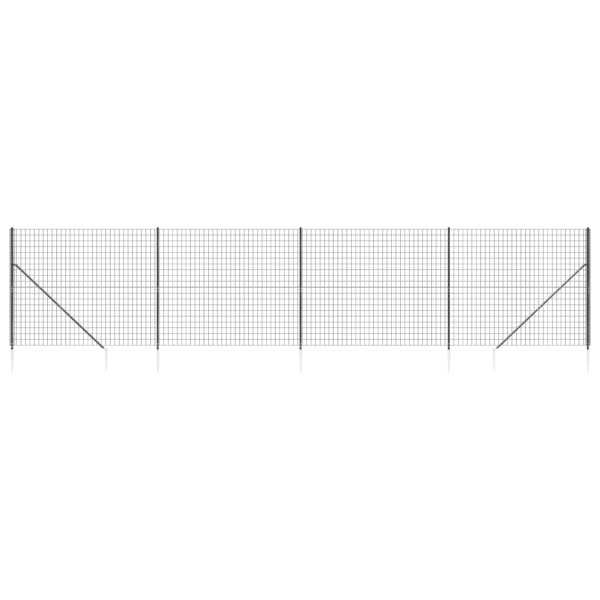 Cerca de alambre con pinchos de anclaje gris antracita 2x10 m M 2