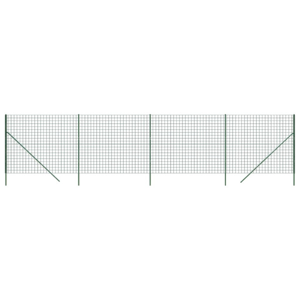 Cerca de malha de arame 1.4x10 m aço galvanizado verde M 2