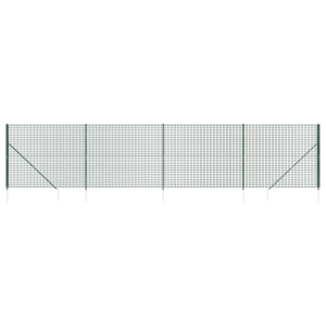 Cerca de alambre con pinchos de anclaje verde 2x10 m H