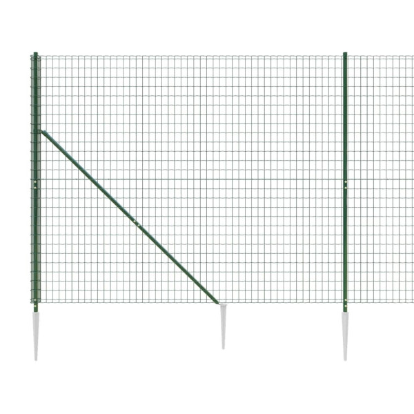 Cerca de alambre con pinchos de anclaje verde 1.6x25 m M 4