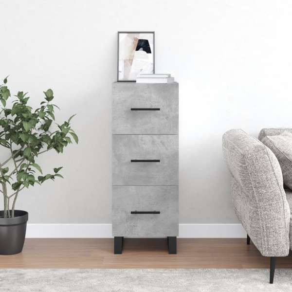 Aparador de madera contrachapada gris hormigón 34.5x34x90 cm D