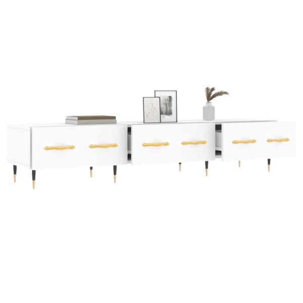 Mueble de TV madera de ingeniería blanco 150x36x30 cm M 4